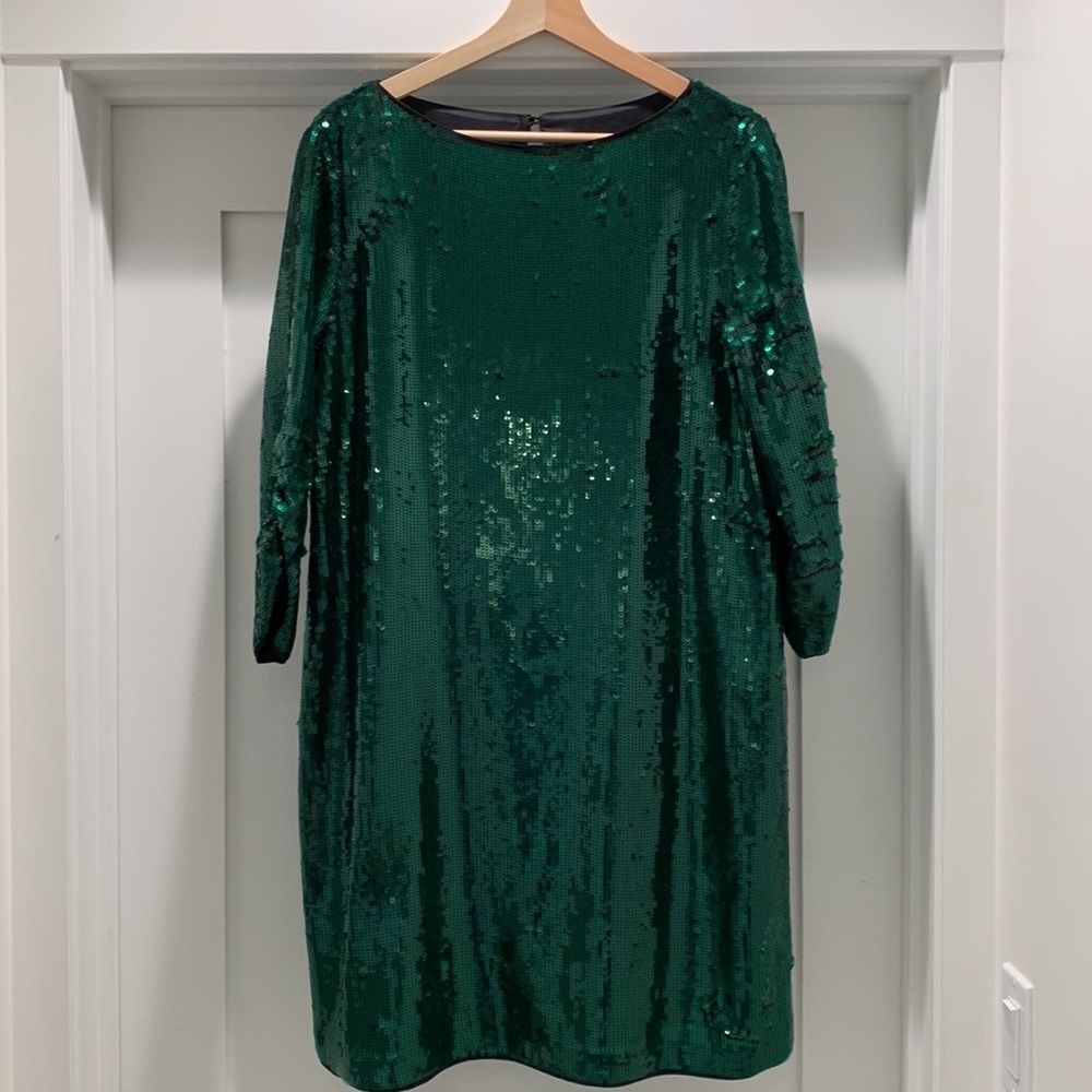 NWT, Shoshanna Tara green sequin dress. Size 10